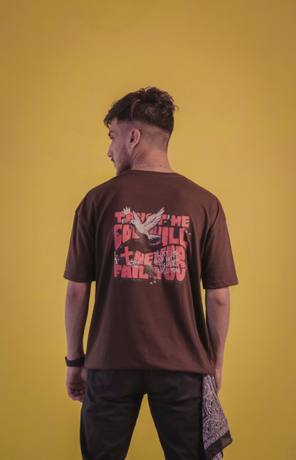 Unisex  Brown Over Size T Shirt