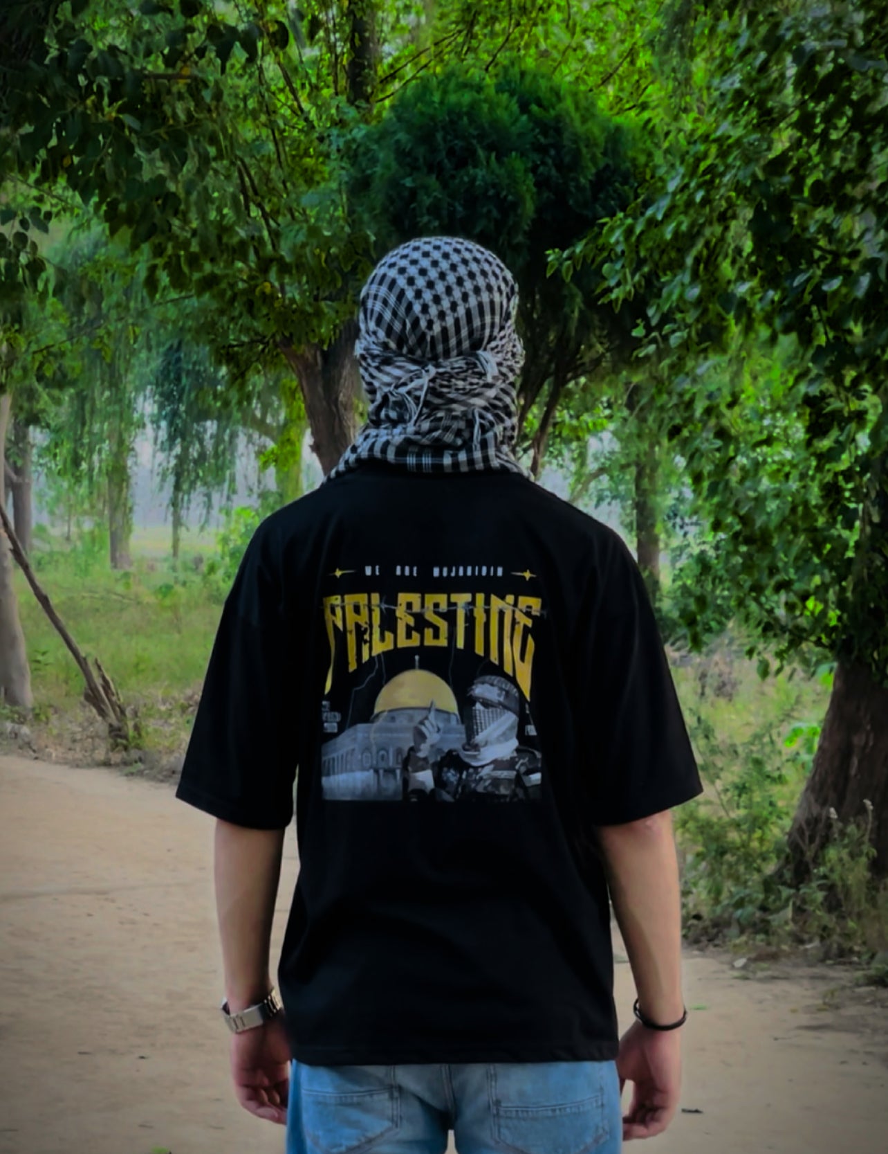 Black Free Palestine Oversize Tee