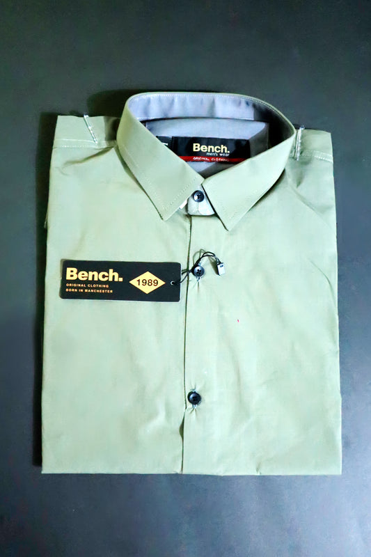 Bench Men's olive Green plain shirt