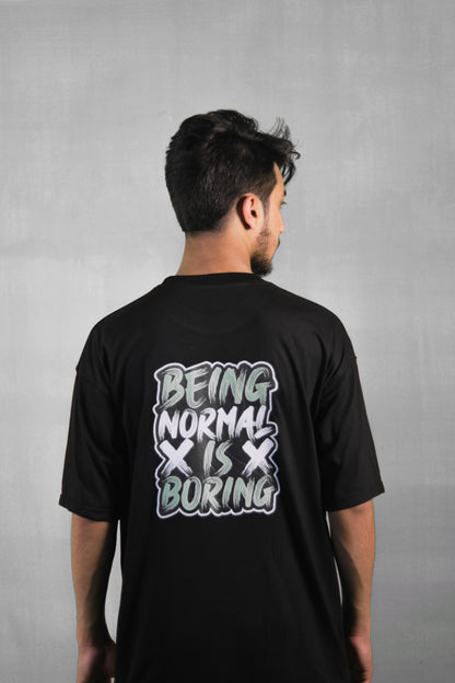 Black Unisex Back Print Over Size T Shirt