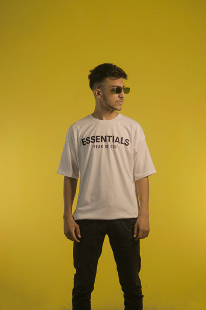 Essentials White Unisex Oversize Tee