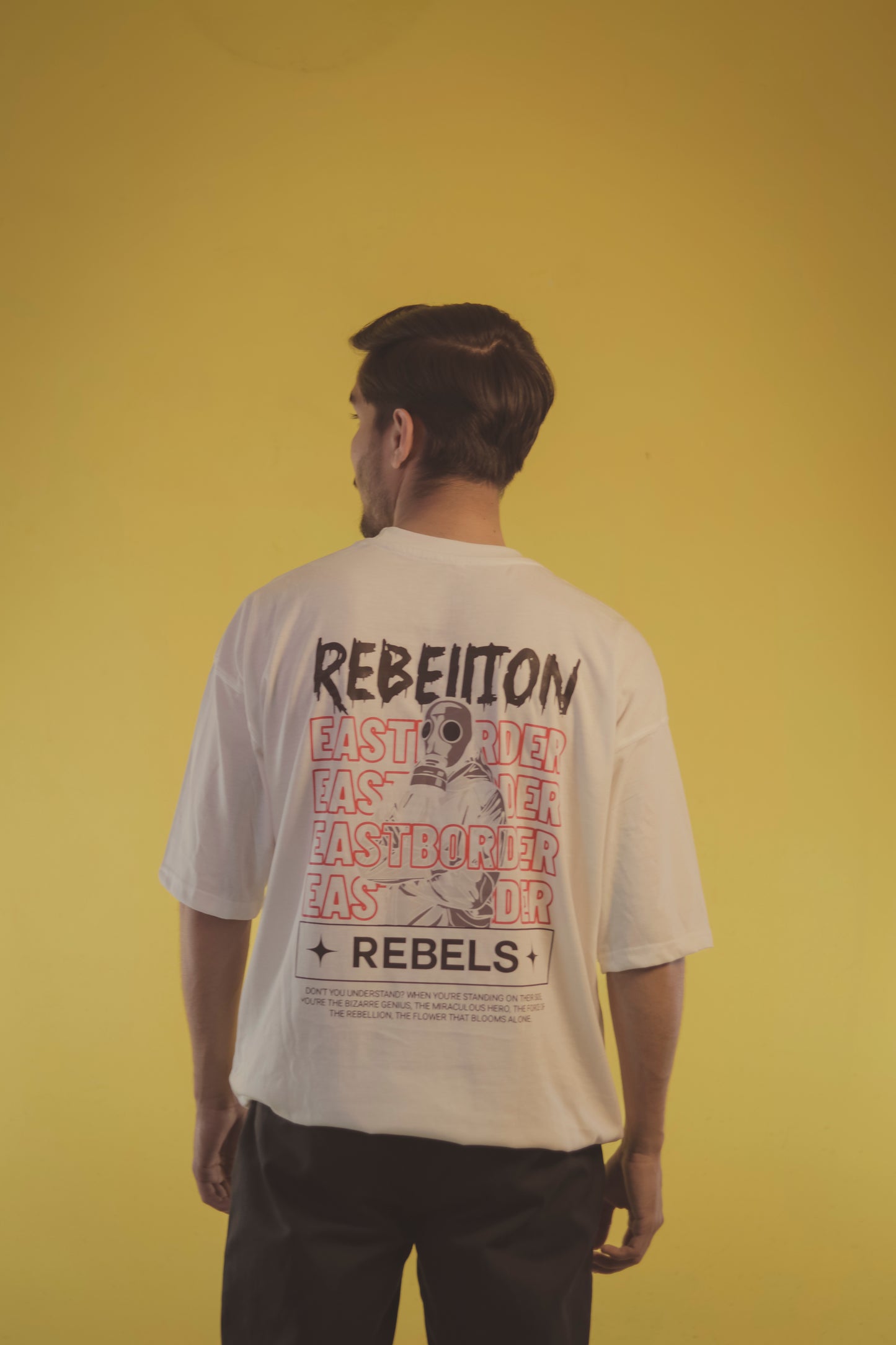 Rebellion White Unisex Over Size T Shirt
