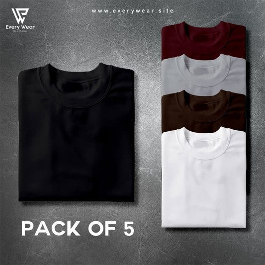 Men's Premium Basic T shirt Pack of 5