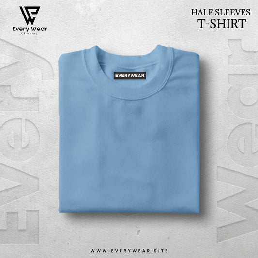 MEN'S Premium Basic Ice Blue Half sleeves T shirt