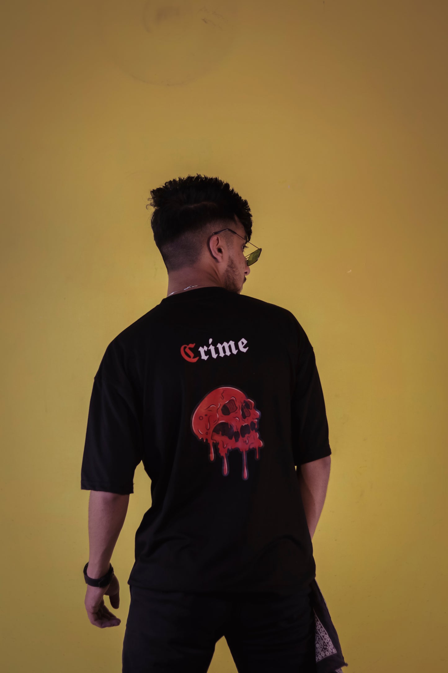 Crime Black Unisex  OverSize T Shirt