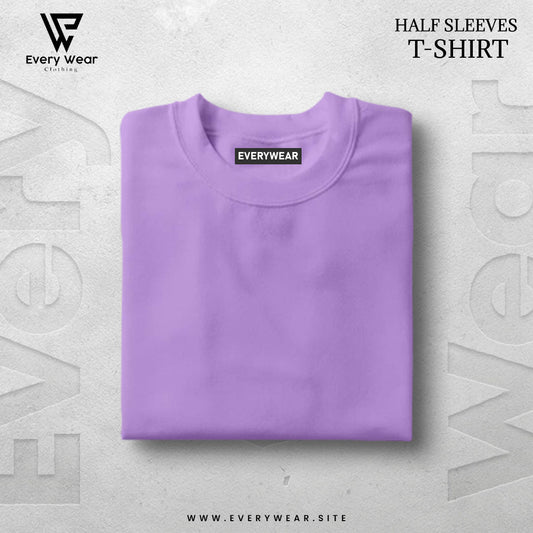MEN'S Premium T Shirt Basic Lilac Half Sleeve 